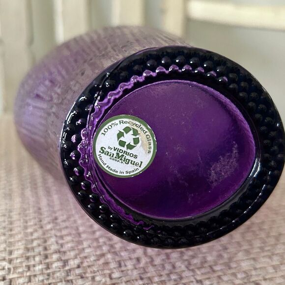 Amethyst Ribbed Glass Statement Bottle Vase Handmade Spain Vidrios San Miguel - Picture 3 of 6